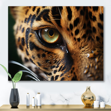 Leopard Eye Closeup Wildlife Encounters - Green Tiger Wall Art